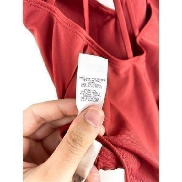 ASOS DESIGN Strappy Ring Back Swimsuit in Rust Plunge Size 2 XS - Picture 11 of 12